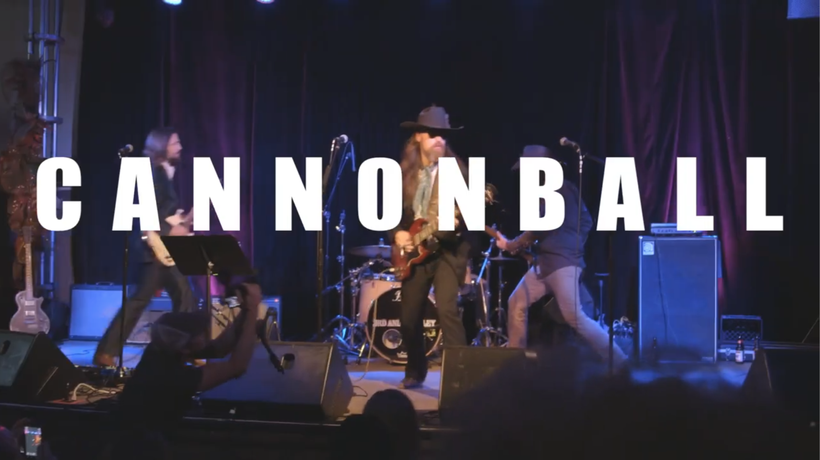Leroy Powell and band performing with Cannonball title across the image